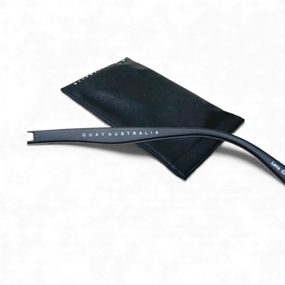 Quay Australia My Girl Cat Eye Sunglasses Grey Lenses Black/Silver Frame & Bag - Picture 7 of 8